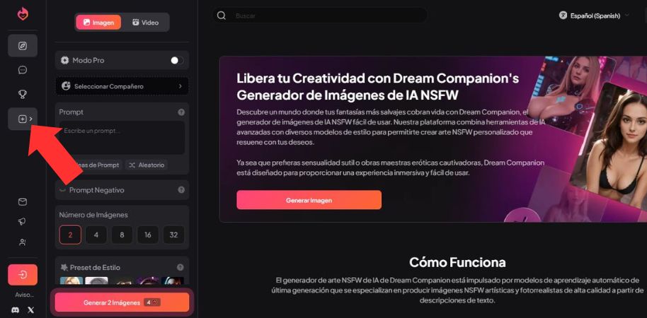 Krok 1 levé nabídce klikněte na Generovat“