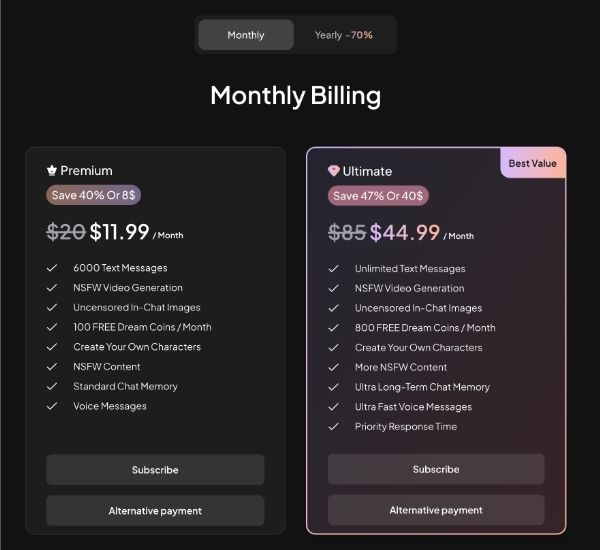 mydreamcompanion-subscription-pricing